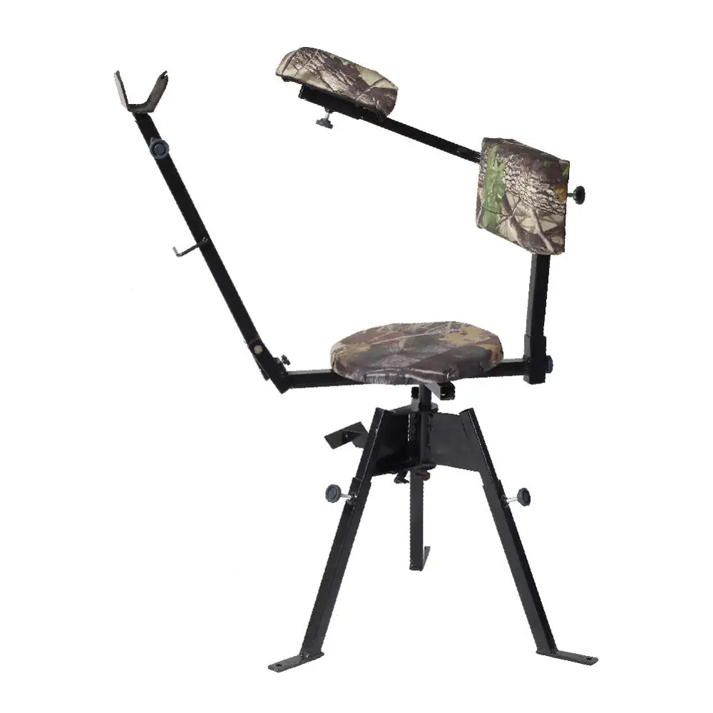 OEM Outdoor Portable Tripod Mesh Camo Blind Foldable 360 Degree Swivel Folding Shooting Stool Hunting Chair