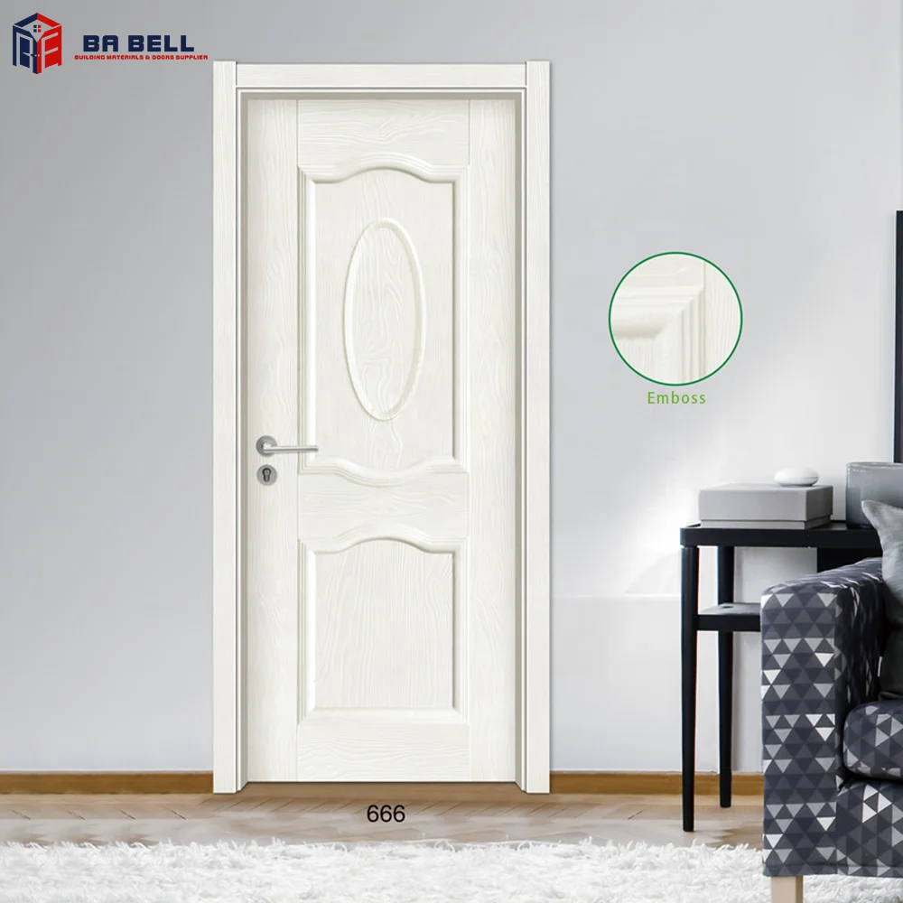 Ecological decorative pant-free MDF interior wooden  embossment Reverse convex door with honeycomb