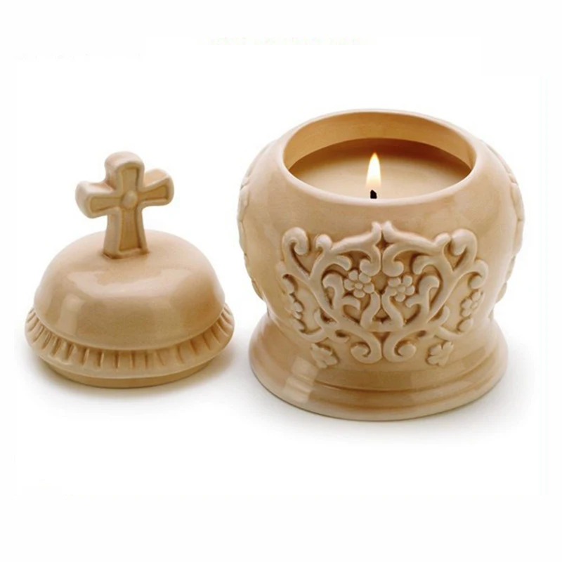 Decorative religion good quality ceramic Candle Jars Wholesale