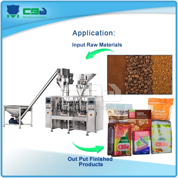 Automatic coffee powder granular auger conveyor screw feeding filling weighing packaging system