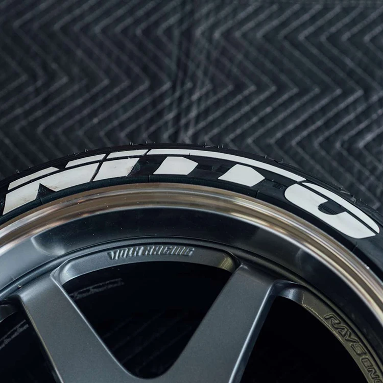 Creative NITTO brand rubber tyre sticker PVC racing car tire lettering Permanent sticker