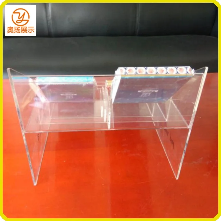 China factory custom counter top clear acrylic notebook display rack stand