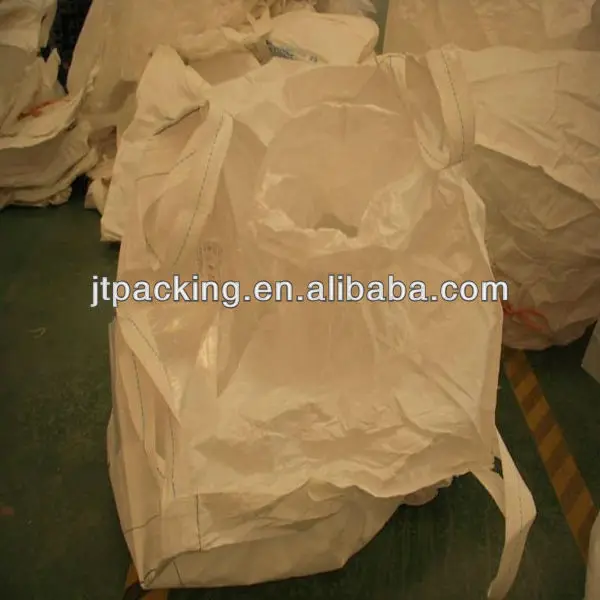 100% PP FIBC 1000kg Ton Jumbo Cement Packing Big Bulk Cooler Discharger Salt factory woven fibc bag made by Germany machine