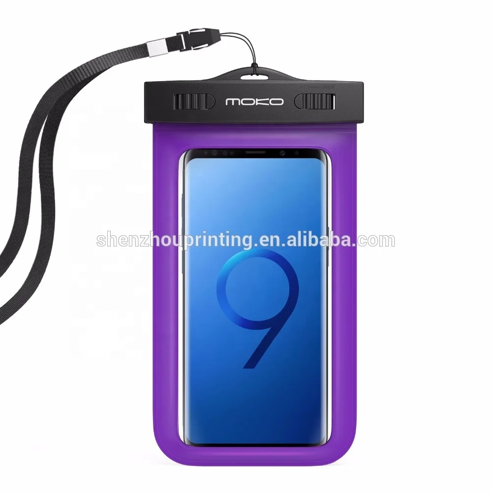 
Promotional factory full sealed waterproof luminous cell smart phone dry bag case, universal clear waterproof phone bag PVC 