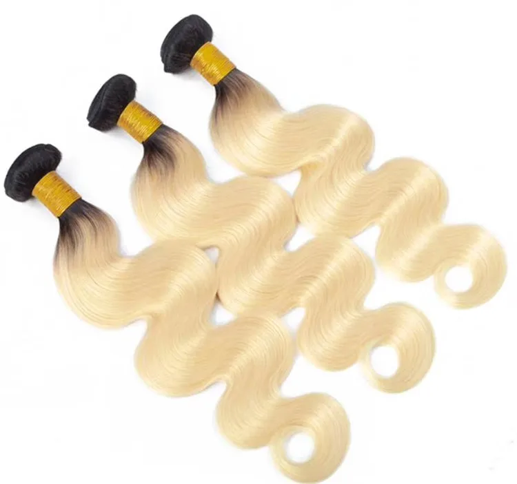 
1 Kilogram 10 bundle/pcs 100 percent Brazilian virgin remy human hair 1b/613 blonde ombre 10