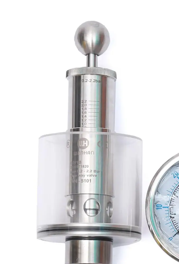 Sanitary SUS304 Dioxide Relief Adjustable Safety Regulating Exhaust Valves