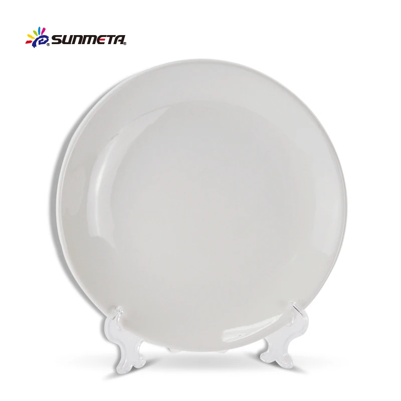 sunmeta cheap ceramic plates sublimation blank ceramic moon plate CP11A