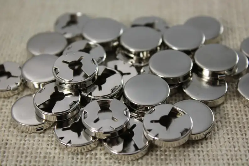 Round locking customised size Brass Button Cover Findings