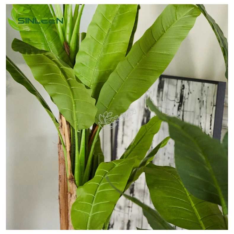 Indoor Decoration Plant Wooden Office Decorative Artificial Banana Tree