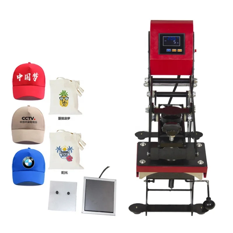 2in1 Dynamic magnetic semi-automatic baking cap machine Cap pressing machine Multi-function flat Hat Heat Press Machine