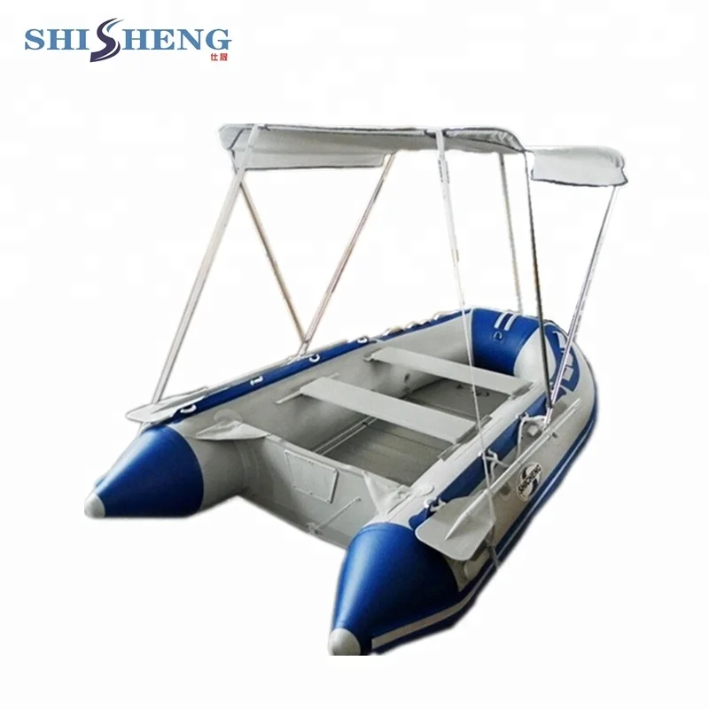 2018 newest aluminum floor high quality PVC inflatable boats with awnings