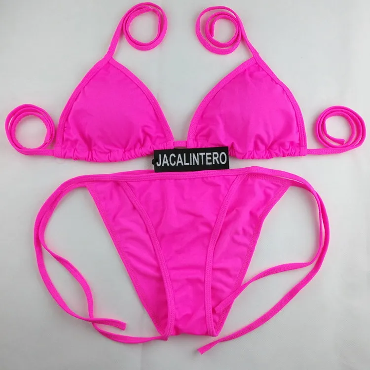 
New Sexy Bikinis Women Swimsuit Low Waist Bathing Suits Swim Halter Push Up Plus Size Swimwear Super China Girl Thong Bikini 