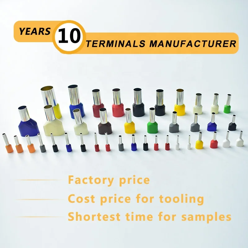 QWT FLDNY 250 Nylon Brass Fully Insulated Sleeves Female Disconnects Connector Cable Flag Spade Joints Terminal