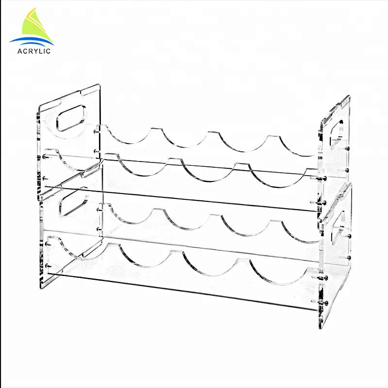 Freestanding Stack-able Wall-mounted Acrylic Wine Display Rack