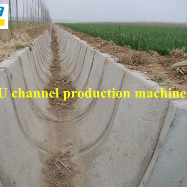 Precast concrete parabolic segments for watercourse, concrete u shaped channel forming machine for wate