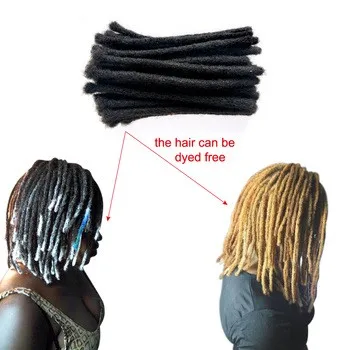 Yotchoi 100% Human Hair Wholesale Full Handmade  Dreadlock Extensions Natural Color #1B (Width 0.4cm)