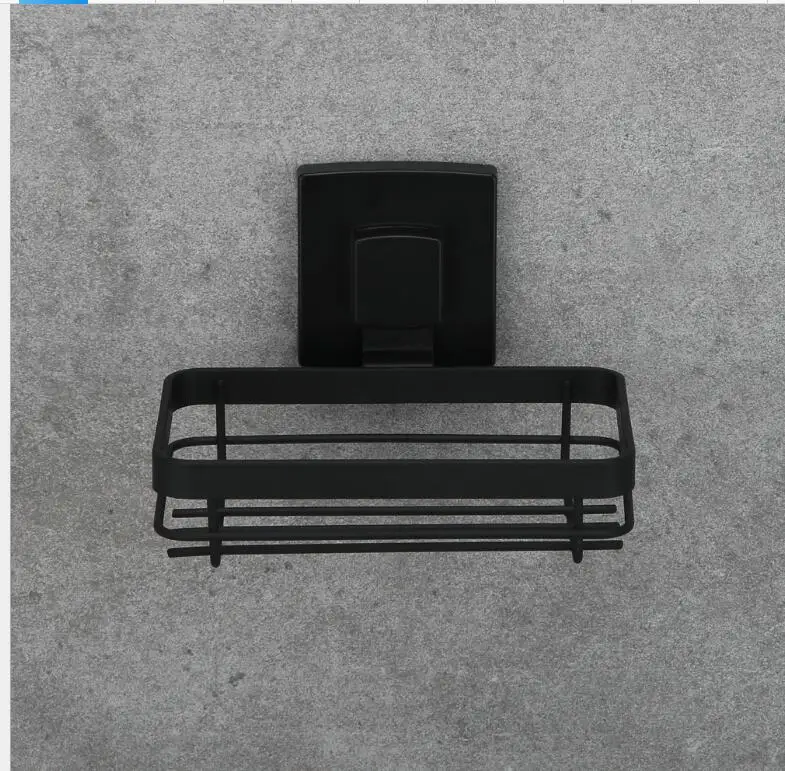 Bathroom Accessories Strong Stainless Steel Black Vacuum Suction Cup Soap Dish Holder