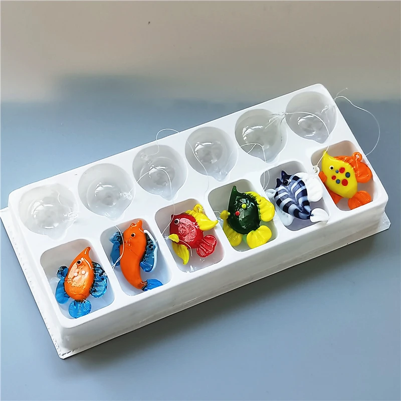 Decorative colorful murano glass float fish as fish tank decoration