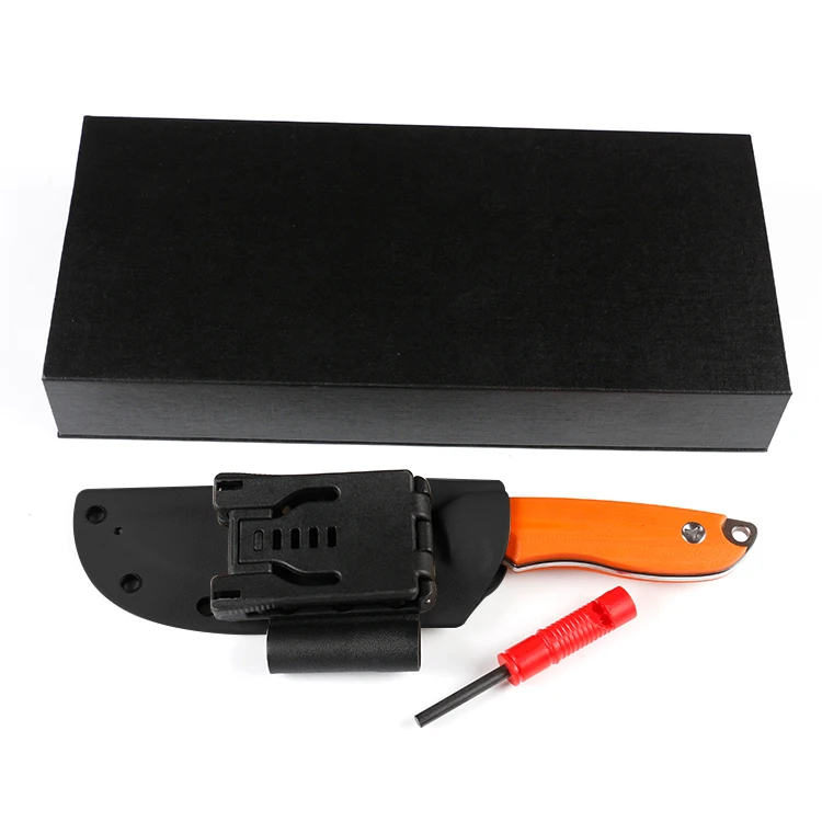 
Multi functional Stainless steel fixed blade knife hunting survival knife with fire starter and whistle 