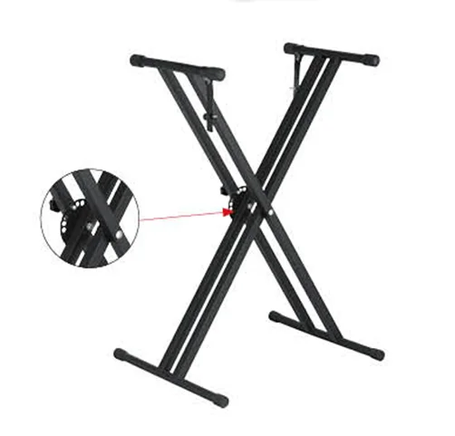 Factory Black Keyboard piano twin-tube X stand