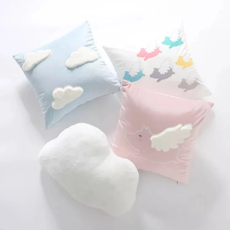 Cloud  Flannelette Home Decorative Square Throw Cushion Cover Sofa Waist throw pillow cover set