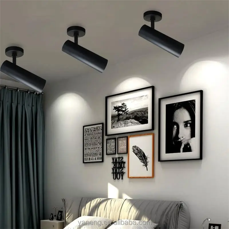 Surface Mounted Modern LED Ceiling Spotlights Fixture Holder Rotation Adjustable LED Ceiling Track Spot Light House Fitting