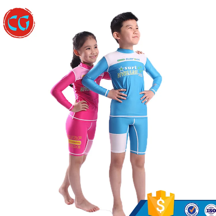 New Style Kids Swimsuit Full Body Sports Skins Long-sleeve One Piece Beach Wetsuits for Diving Swimming