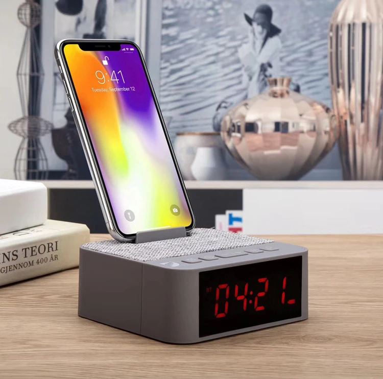 Best Selling AM FM Radio Clock 3d Mini BT Led Wireless Portable Stereo Surround Sound 1200mah Bt Speaker
