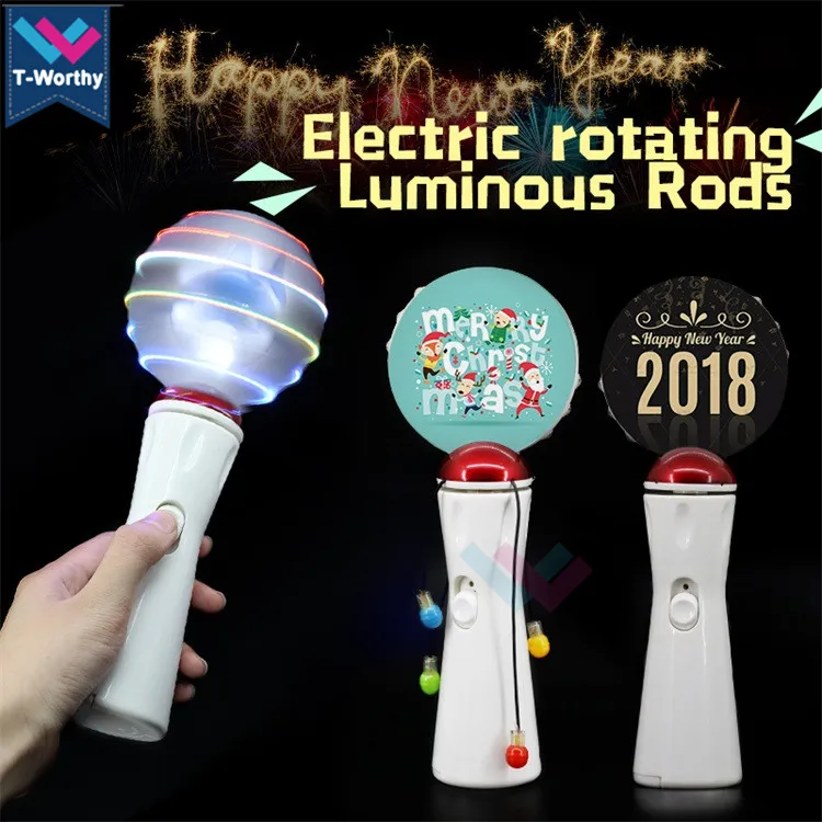 Amusement Park Festival Flashing LED Light Toy LED Ball Shaped Spinning Wand lights