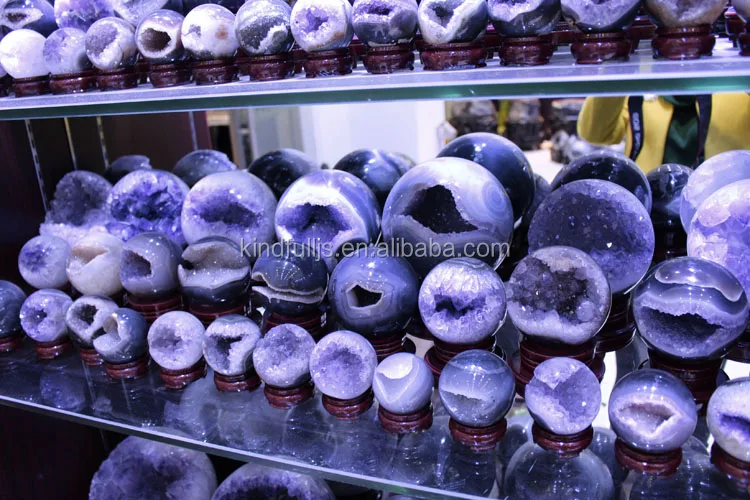 wholesale mininer agate geode small amethyst geode ball/ sphere