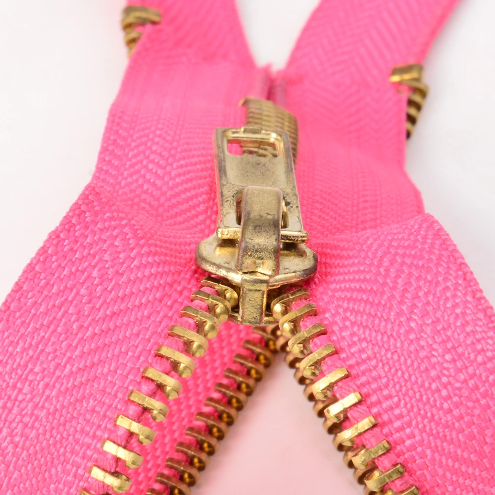 #5 Non Separating Gold Teeth Metal Brass Zipper