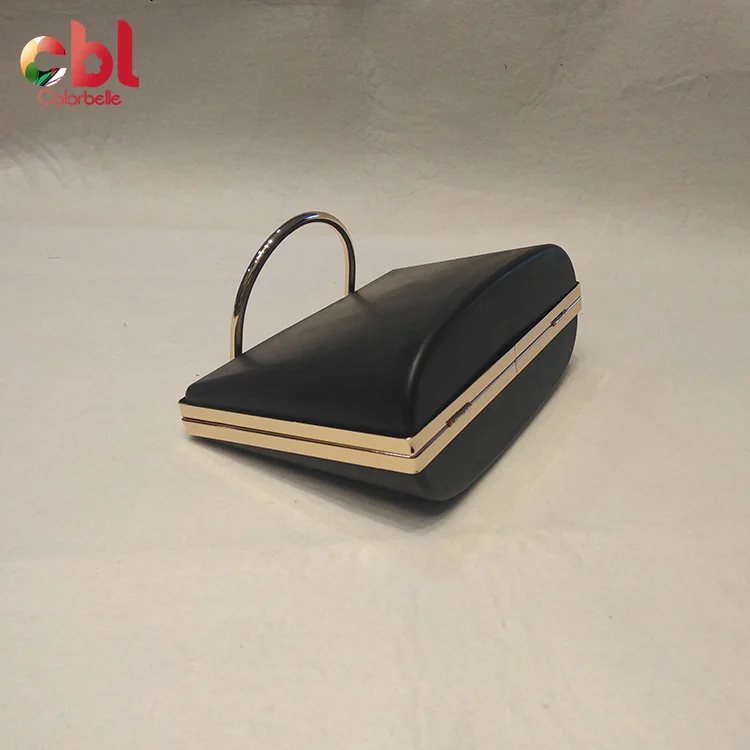 Special design shape metal box purse frame box clutch bag with handles