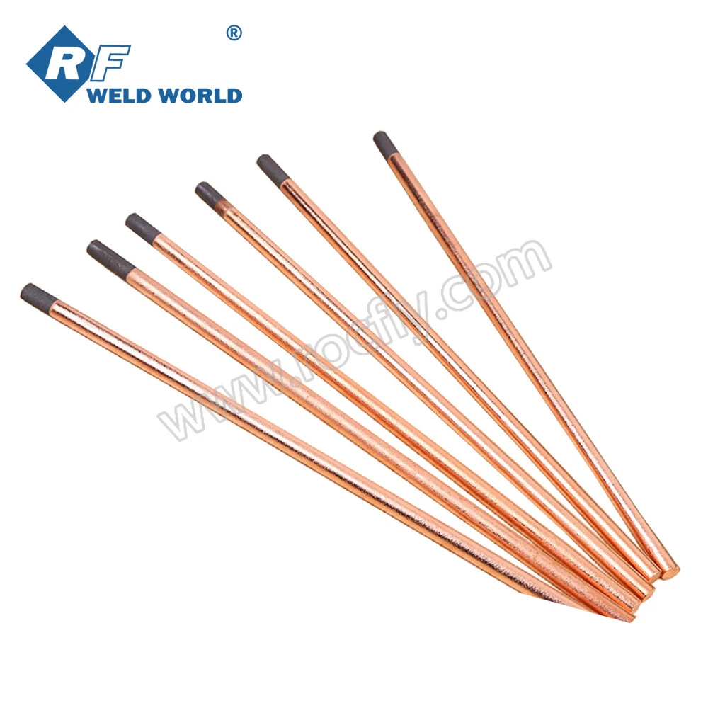 DC Copper Coated Pointed Arc Air Gouging Carbon Rod Electrode 13*355mm