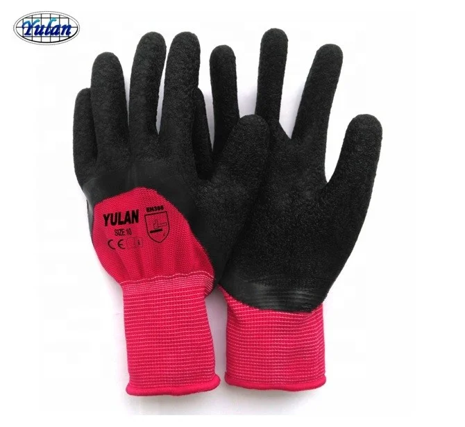 Yulan DLP622 Polyester & Latex Material and 3/4 Dipped Design Latex Coated Hand Gloves