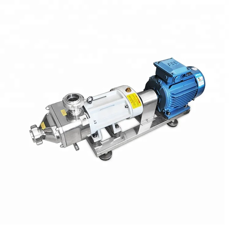 BOAO Sanitary SS304 SS316L Double screw pump for high viscosity liquid High Pressure self priming pump with hopper funnel