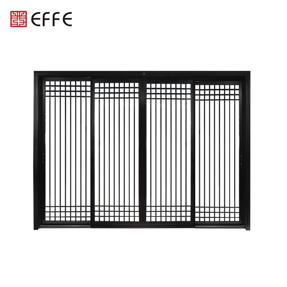 
aluminum slat french interior barn sliding door with screen wood grain for living room 