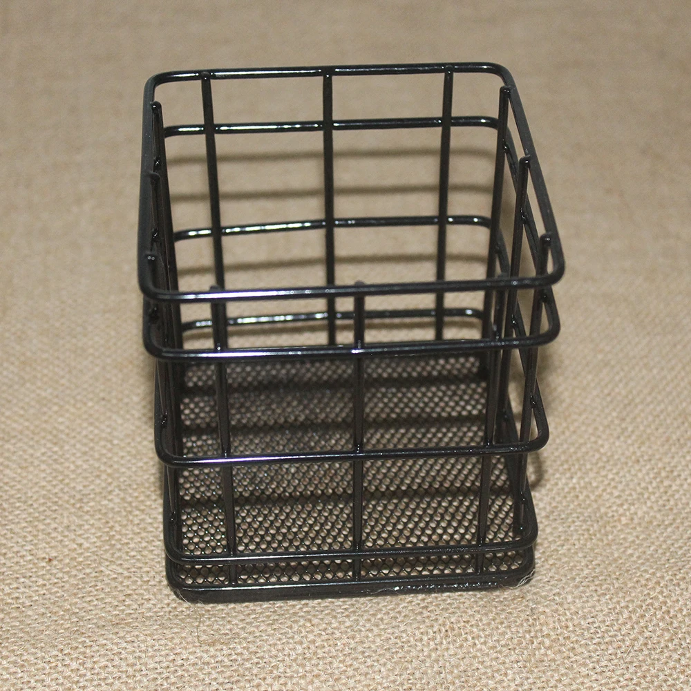 Guangxi Bobai Factory sale black square metal wire office supply pen holder make up holder