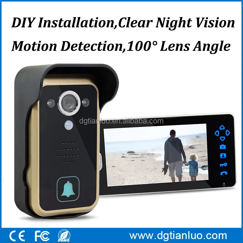 Ночного Видения безопасности дома камеры системы видео-телефон двери квартиры дверной звонок беспроводной TL-A700A