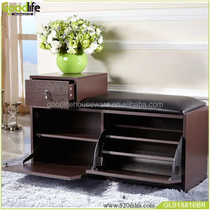 Wood Furniture Shelf Holder Shoe Storage Bench Rack Organizer