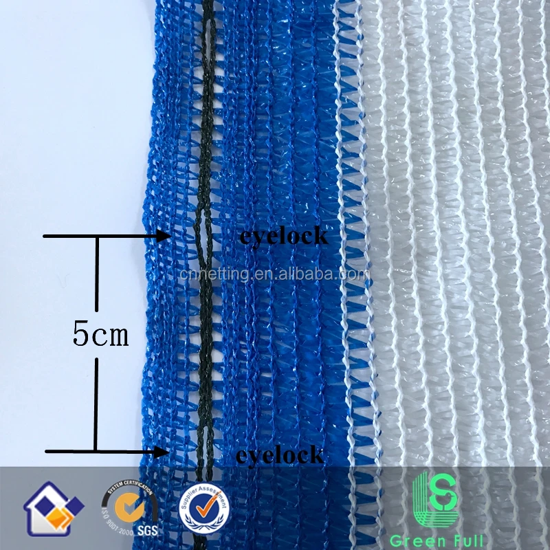 70% 1 m width Blue and White Sun Shade net Shade Cloth Sunblock Net with Special Eyelocks