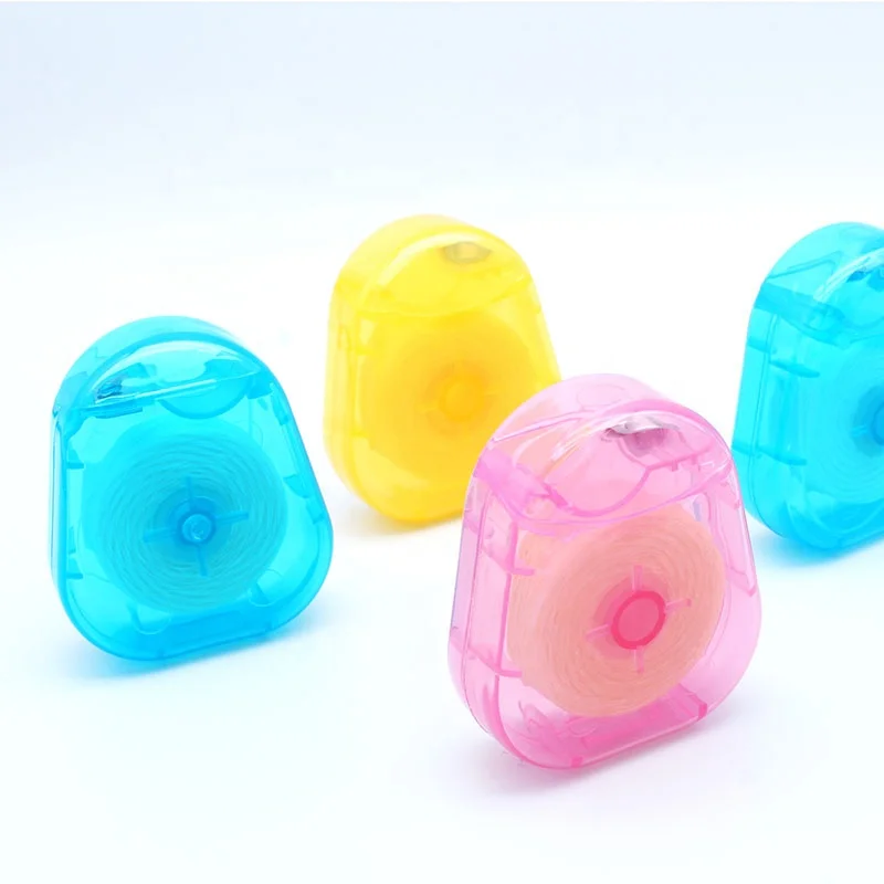 50m 100m waxed mint flavor dental floss dental flosser picker with trapezoidal box