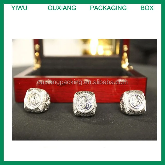 piano cherry lacquer finish luxury wooden championship ring box for three rings