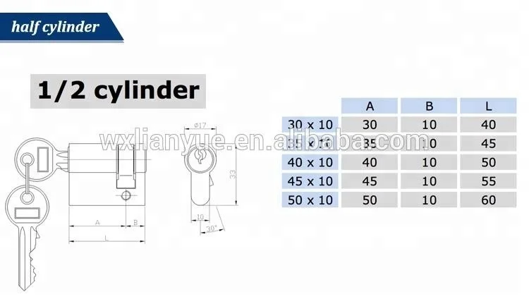 Top seller European profile double open brass cylinder mortise door lock cylinder