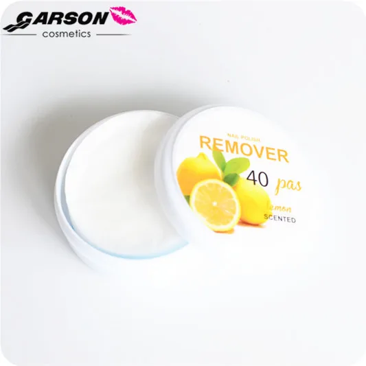 New Garson Cosmetics Fruit Flavor Good Quality Nail Polish Remover Wipes Pads nail polish remover