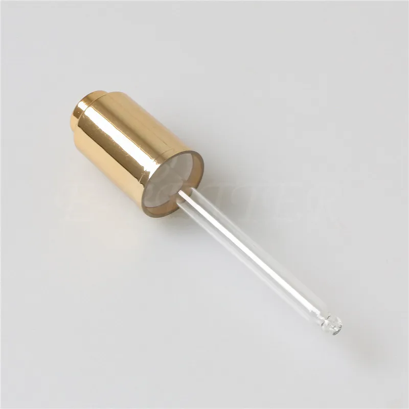 20/410 black luxury push button glass dropper cap