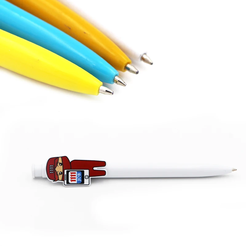 
click type OEM custom clip shape plastic ball point pen for promotion and advertising 