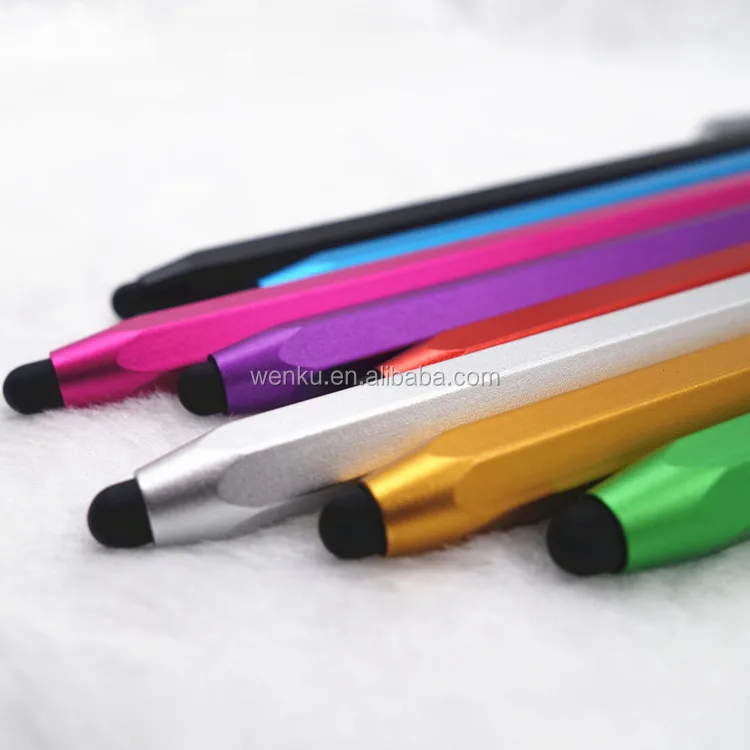 Aluminum Body Silicone Nib Touch Pen Conductive Rubber Tip Stylus Pen for Touch Screens for Ipad
