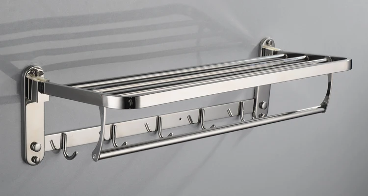 Congfei stainless steel wall mounted expandable towel rack with hooks