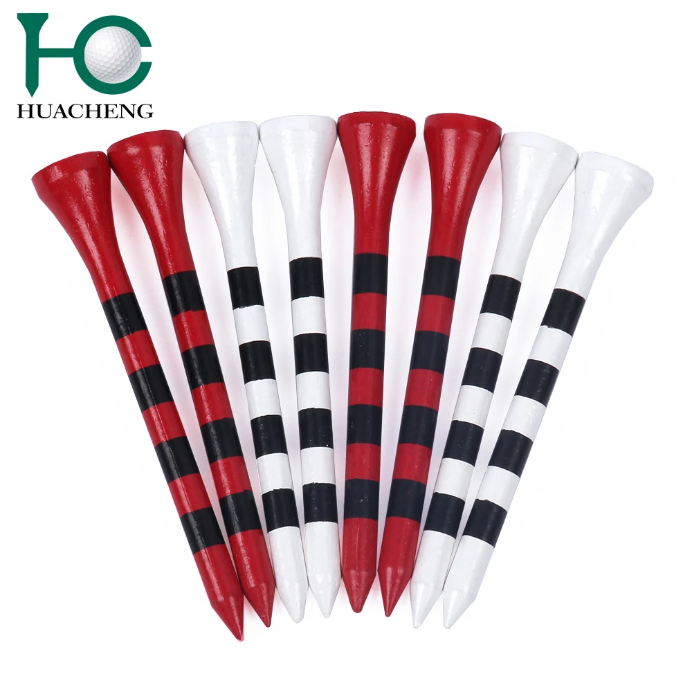 
New Arrival 360 round Stripes printing on Wooden/Bamboo golf tees 