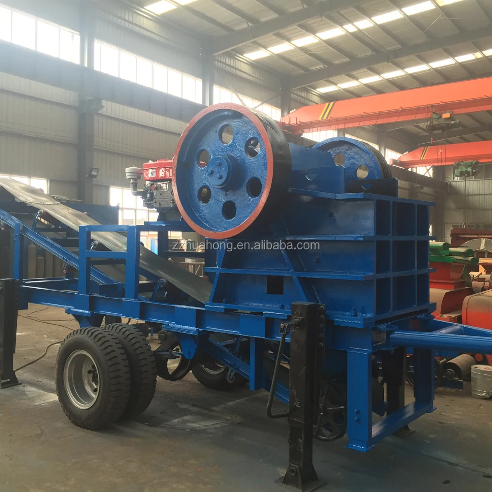 Каменная мобильная дробилка, передвижная щековая дробилка, щековая дробилка колесного типа